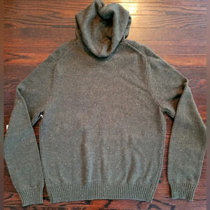 MEN'S XL Olive green color specs long sleeve hooded pullover casual sweater